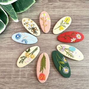 2/$30🌵 Cottagecore Embroidered Flower Barrette Hair Clip Accessories Dainty
